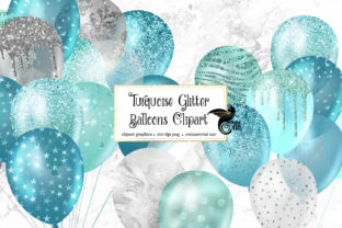 Download Turquoise Glitter Balloons Clipart - Glitter balloons Collection