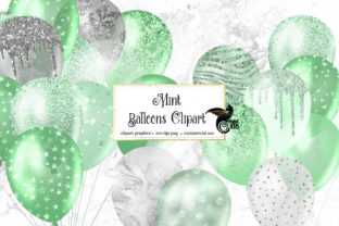 Download Mint Glitter Balloons Clipart - Glitter balloons Collection