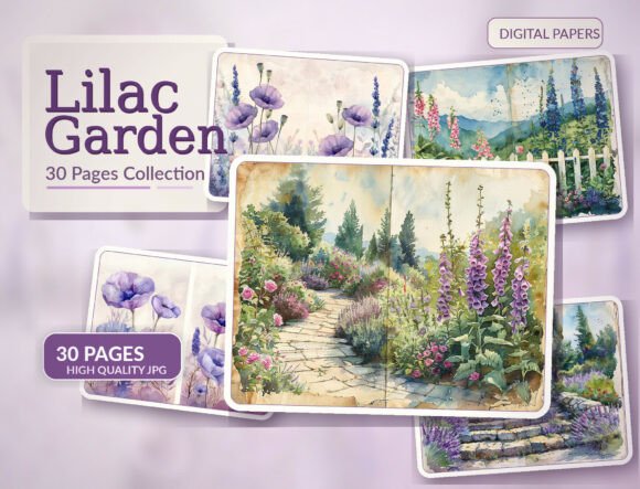 Download Lilac Garden Junk Journal Pages - Junk journal Collection