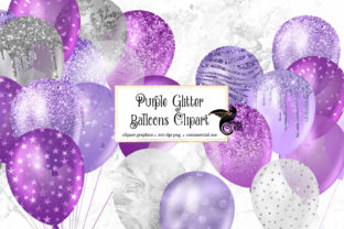 Download Purple Glitter Balloons Clipart - Glitter balloons Collection