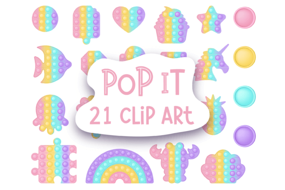 Download Pop It Toy Pastel Birthday Clipart PNG - Premium Resources