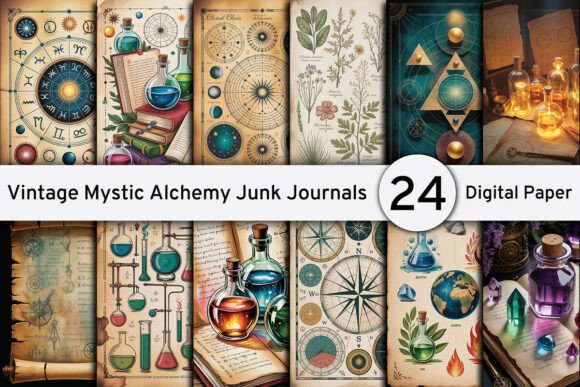 Download Vintage Mystic Alchemy Junk Journals Kit - Junk journal Collection