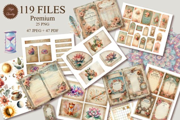 Download Mindful Gratitude Junk Journal Kit - Junk journal Collection